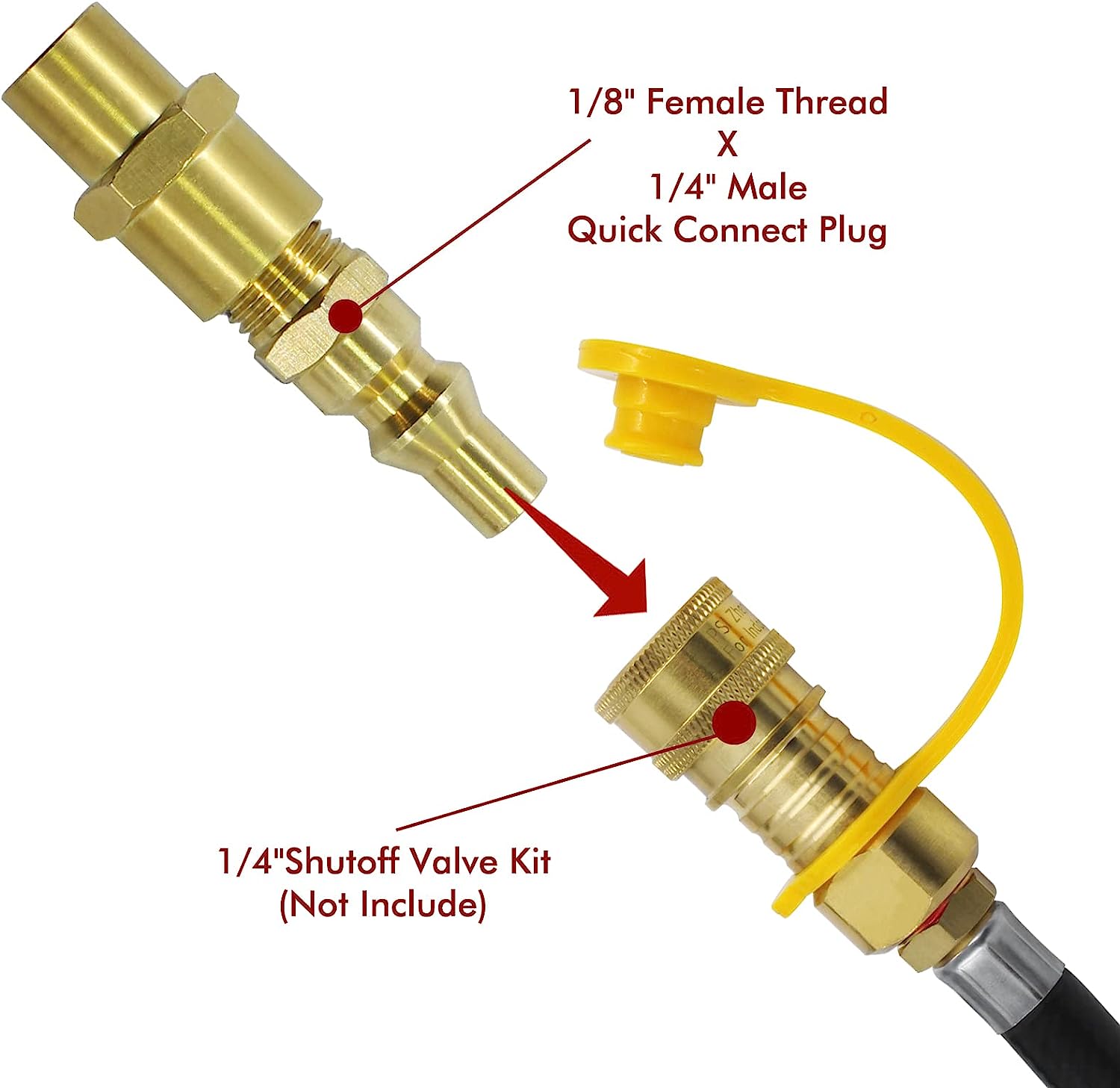Male Quick Connect Plug Propane Quick Disconnect Conversion Kit 1/8 ...