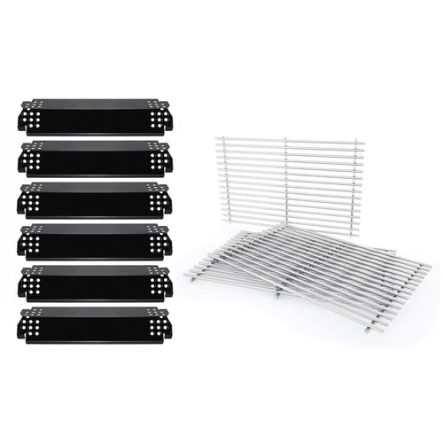 BBQ Grates + Heat Plates for Nexgrill 6 Burner 720-0896, 720-0896B, 720-0896C, 720-0896CA, 720-0896E, etc Gas Grills