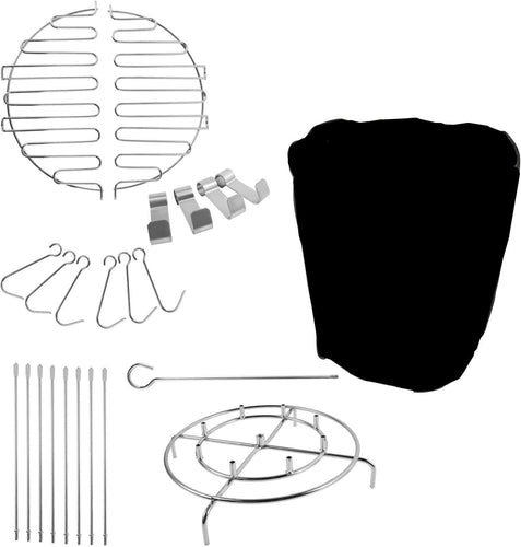 Turkey Fryer Parts Kit with Bunk Bed Basket and Premium Round Grill Cover for Char-Broil The Big Easy, 23Pcs Turkey Fryer Accessories Kit