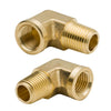 2 Pack 1/4 Inch Brass Street 90 Degree Elbow 1/4" NPT Male x 1/4" NPT Female Forged Pipe Fitting