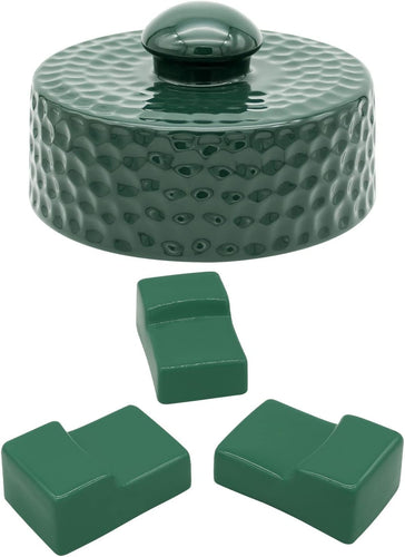 Ceramic Grill Feet & Chimney Vent Cap for Big Green Egg BGE Small, Medium, Large, XLarge Kamado Ceramic Egg Charcoal Grills