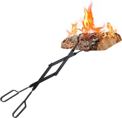 Fireplace Log Grabber Tongs Wood Fired Oven Tool Grill Camping Fire Pit Tool