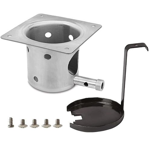 Pellet Grill Fire Burn Pot for Oklahoma Joe's Rider Smokers, SUS 304 Stainless Steel with Ash Remover and Screws, Wood Pellet BBQ Grill Parts