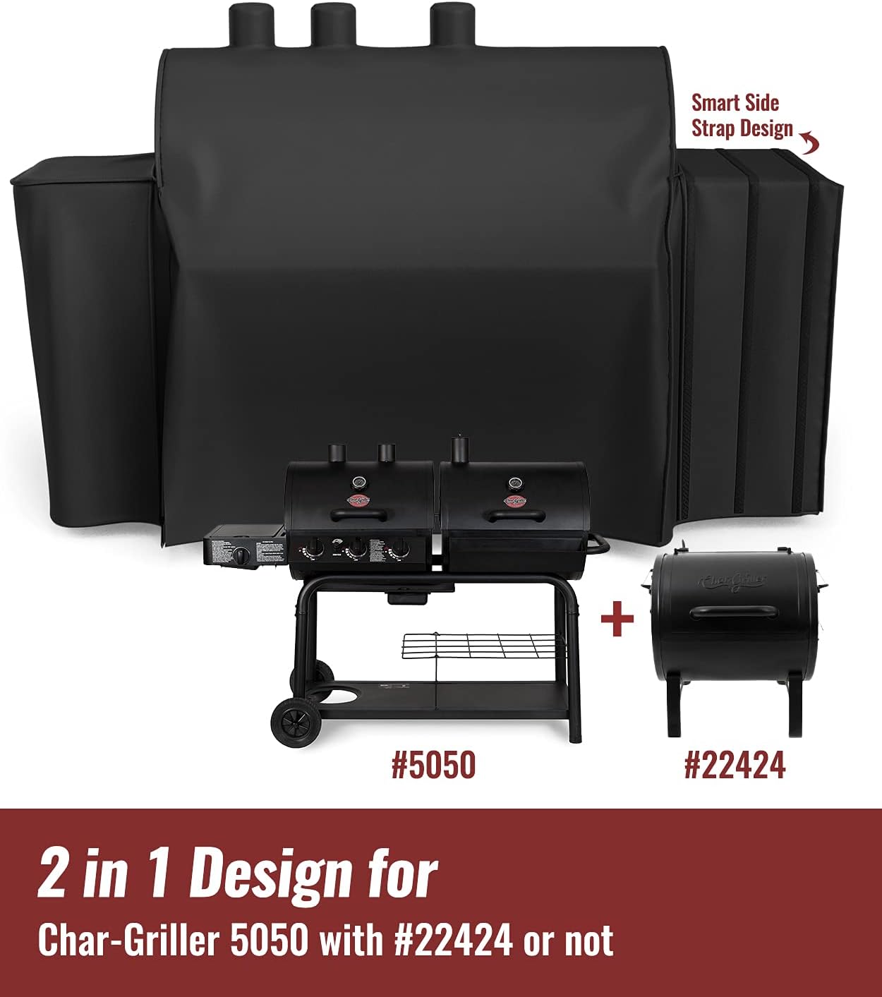Premier Decorations Char-Griller 8080, Housse de Barbecue d'extérieur Extensible, pour modèle à 3 brûleurs Double Combustible au gaz et au Charbon de Premier Decorations Char-Griller 8080, Housse de Barbecue d'extérieur Extensible, pour modèle à 3 brûleurs Double Combustible au gaz et au Charbon de
