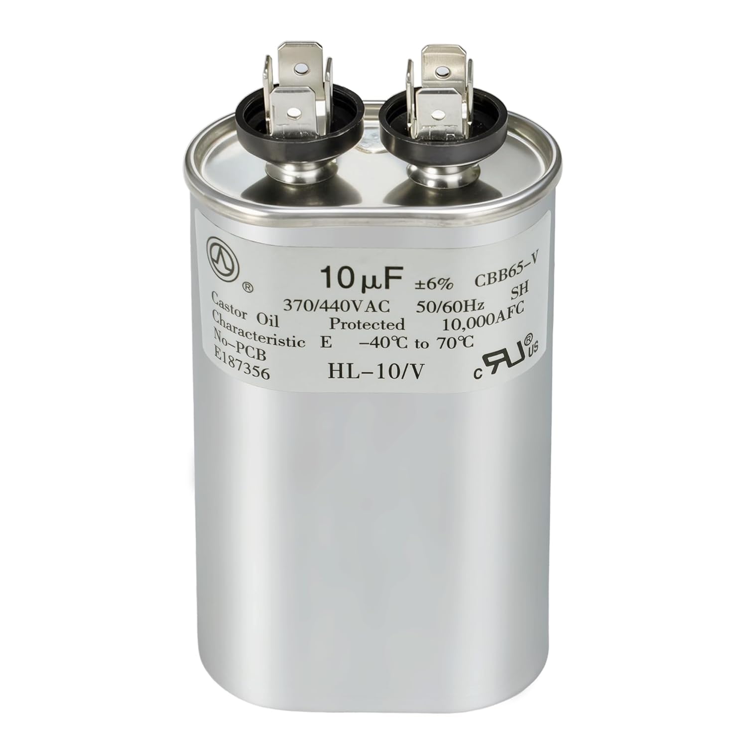 PATIKIL Condensatore CBB65 10uF 10mfd 370/440V AC - Alluminio 2 Pin Per Aria Condizionata, Compressore, Motore, Pompa Di Calore - 2