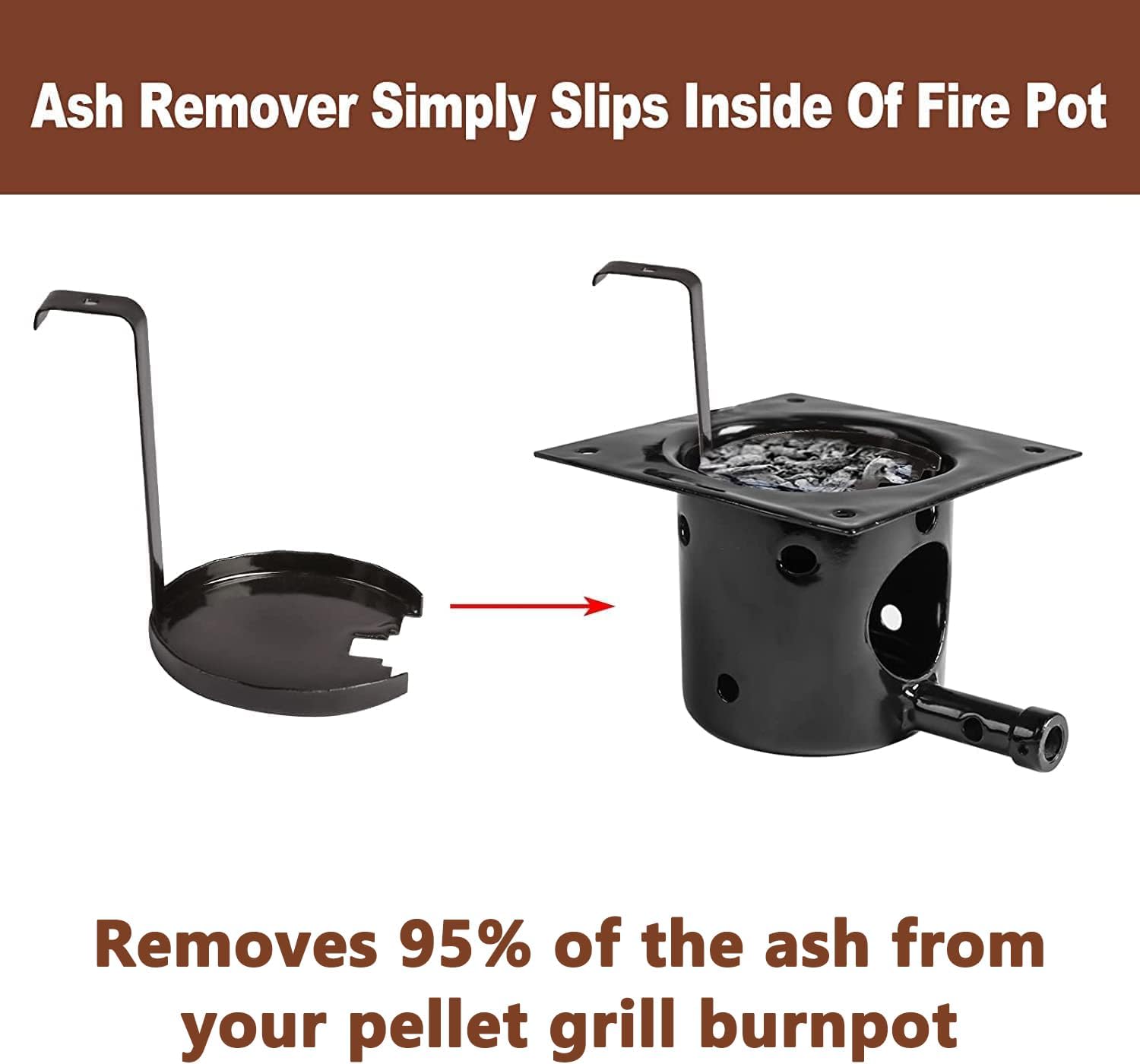 Ash Remover Pellet Grill Hot Rod Ignitor, Fire Burn Pot and Ash Remover Kit for Tr ...