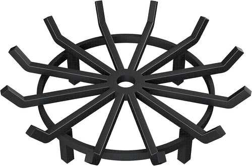 27 Inch Wrought Iron Log Grate Fire Pit Round Spider Wagon Wheel Firewood Stove Burning Rack Holder Chimney Hearth Kindling Stacking