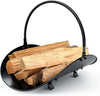 Fireplace & Fire Pit Portable Wood Log Holder Kindling Firewood Storage Basket, Powder-coated Steel Made
