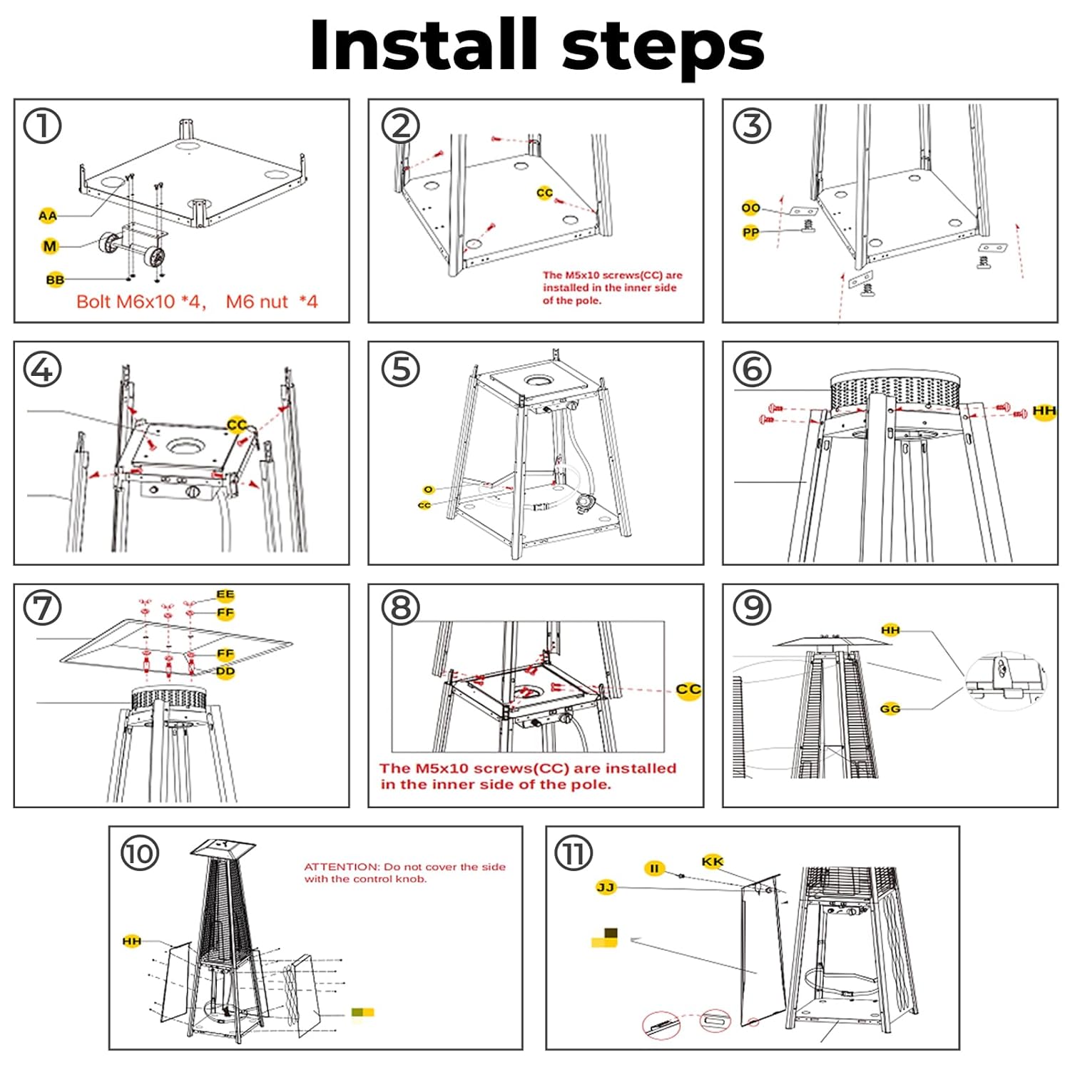 andersen and stokke patio heater parts Patio Heater Hardware -Bolt & Nut Set for Propane Patio Outdoor Space Heater Screw Sets Accessories for Outdoor Pyramid Patio Heater