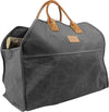Waxed Canvas Grey Firewood Log Carrier Tote Large Fire Wood Bag Durable Fireplace Wood Stove Accessories Holder for Storage