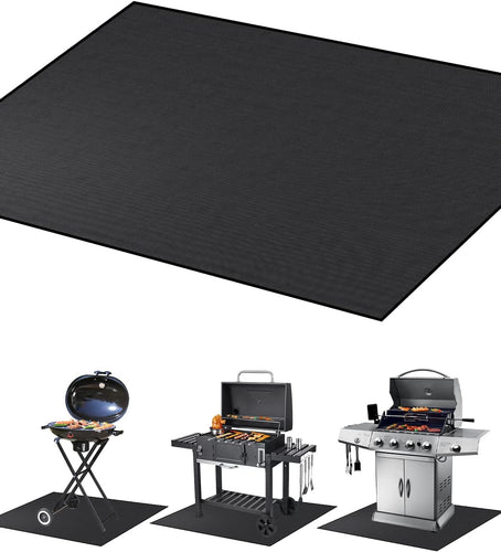 BBQ Floor Under Grill Mat, 48×36 inch, for Indoor Fireplace Mats Fire Pit Mats, Fire & Water Resistant, Oil Proof, Easy to Clean, Deck Protectorf