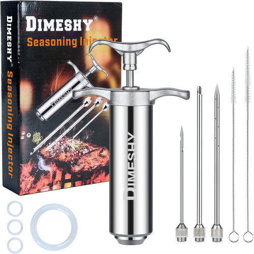 304 Stainless Steel Marinade Meat Injector Kit with 2-oz Large Capacity Barrel with 3 commercial Marinade Needles