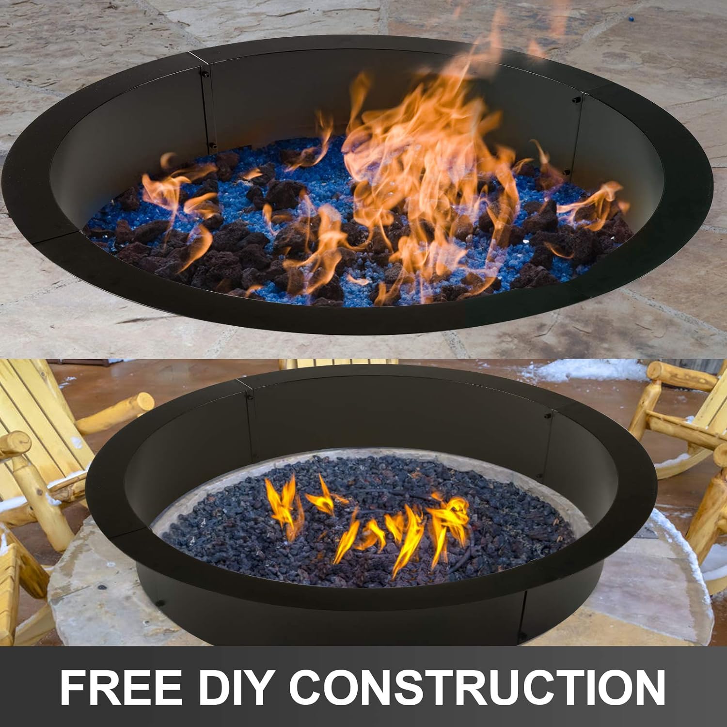Outdoor Expressions 36 In. Antique Bronze Steel Fire Ring - Power Townsend  Company