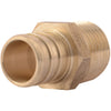3/4 x 1/2 Inch Crimp MNPT Male Adapter, Brass Plumbing Fitting, PEX Pipe, Copper, UC138LFA