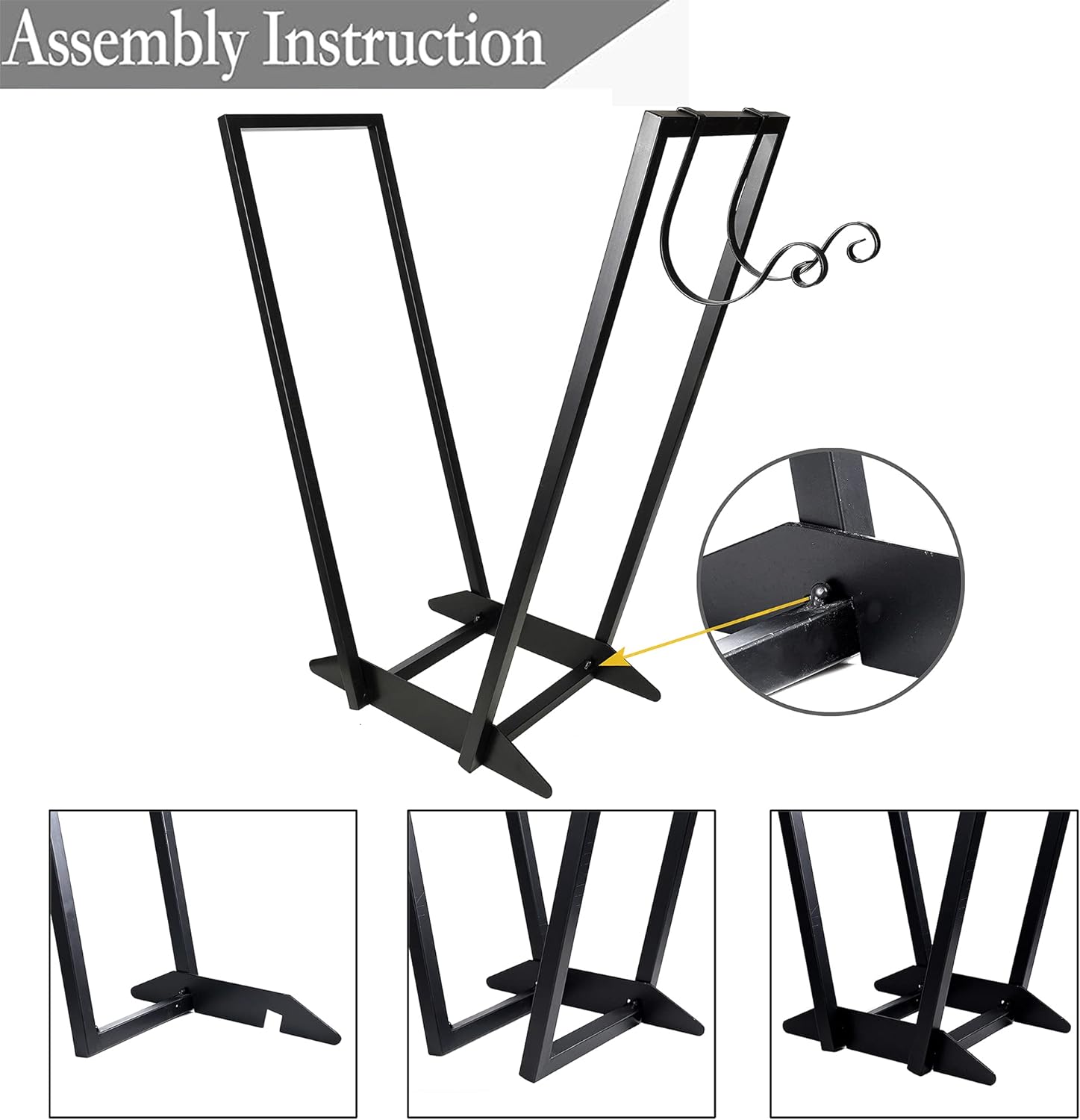Bbq Log Rack 33 Inch Firewood Rack Heavy Duty Log Holder Rack Indoor Outdoor for Fi ...
