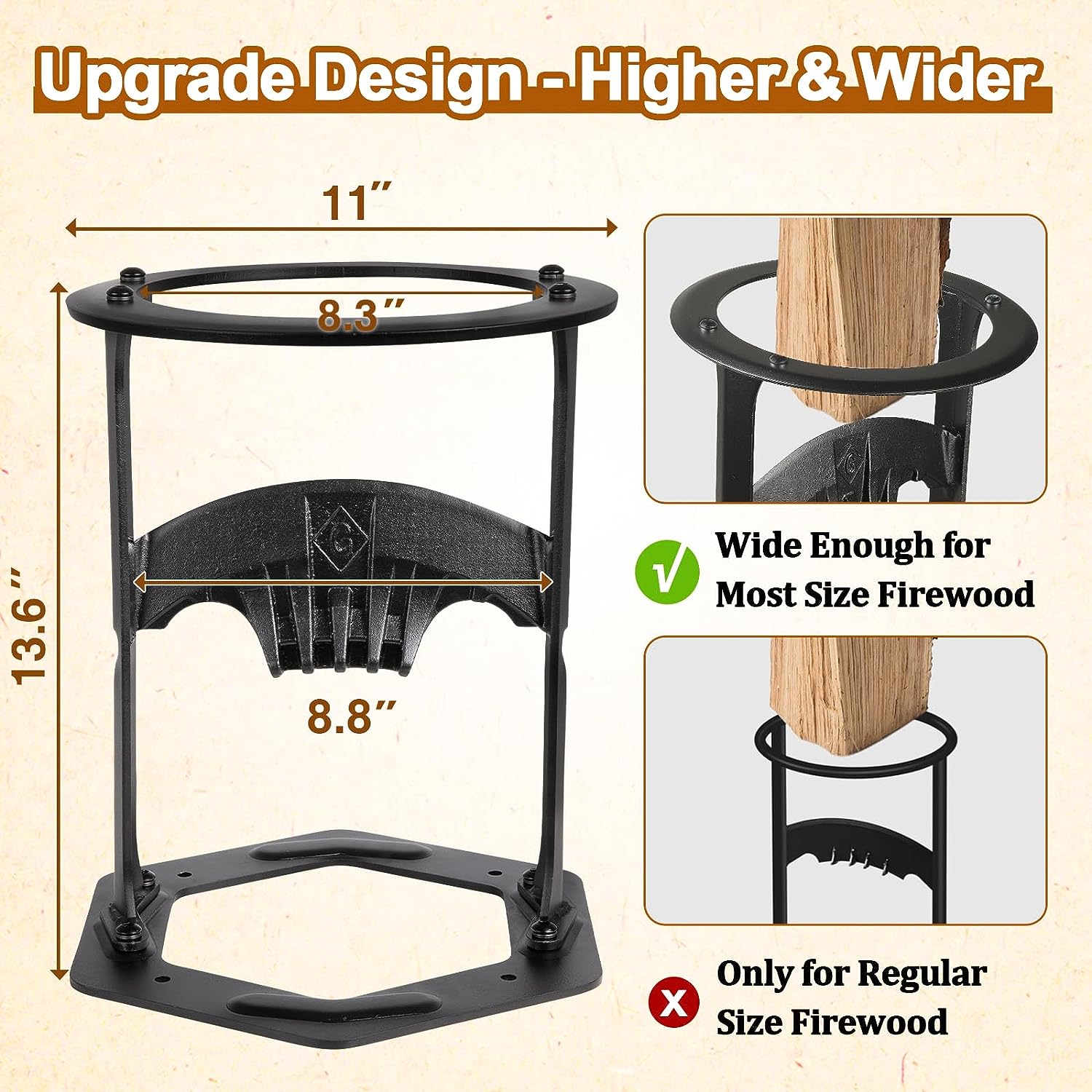 11 DIA Portable Firewood Kindling Splitter Stand with Cover Manual Lo –  GrillPartsReplacement - Online BBQ Parts Retailer