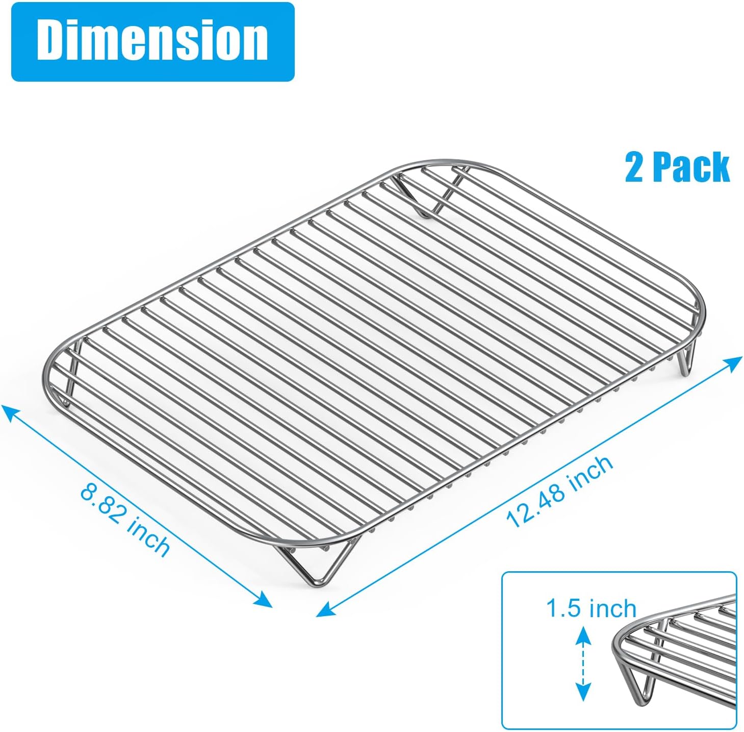Grey Grill Rack Grill Rack for Ninja Woodfire OG701 OG751 Outdoor Grill and Smoker, BB ...