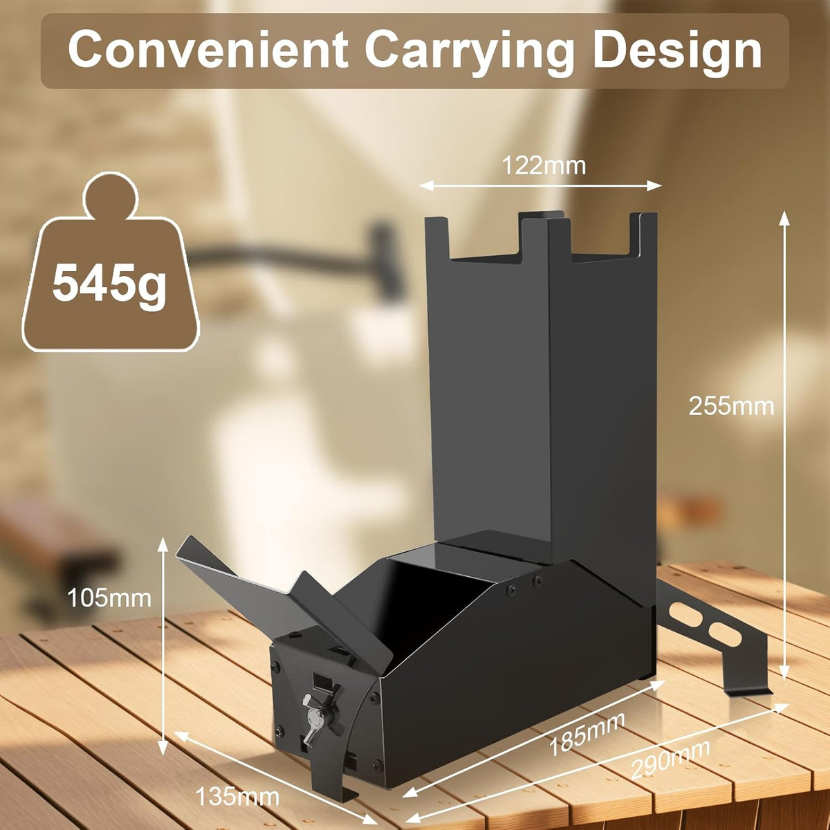 Portable Wood Mini Burning Stove Rocket Stove for Cooking, Fire Campin ...