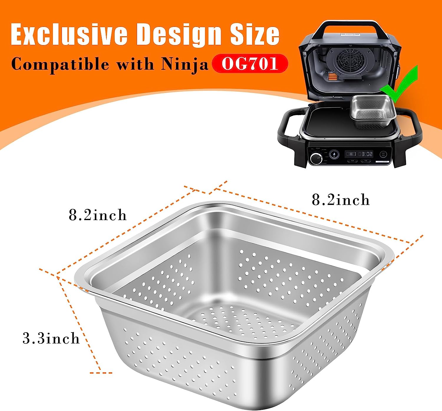 Air Fryer Basket for Oven,Stainless Steel Crisper Tray and Pan