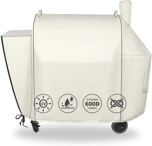 Grill Cover for Pit Boss Pro Series Elite 1600, Competition 1600 PB1600CS Wood Pellet Smoker Grills, fits PB1600PS1, PB1600PS2, PB1600PS3, Beige