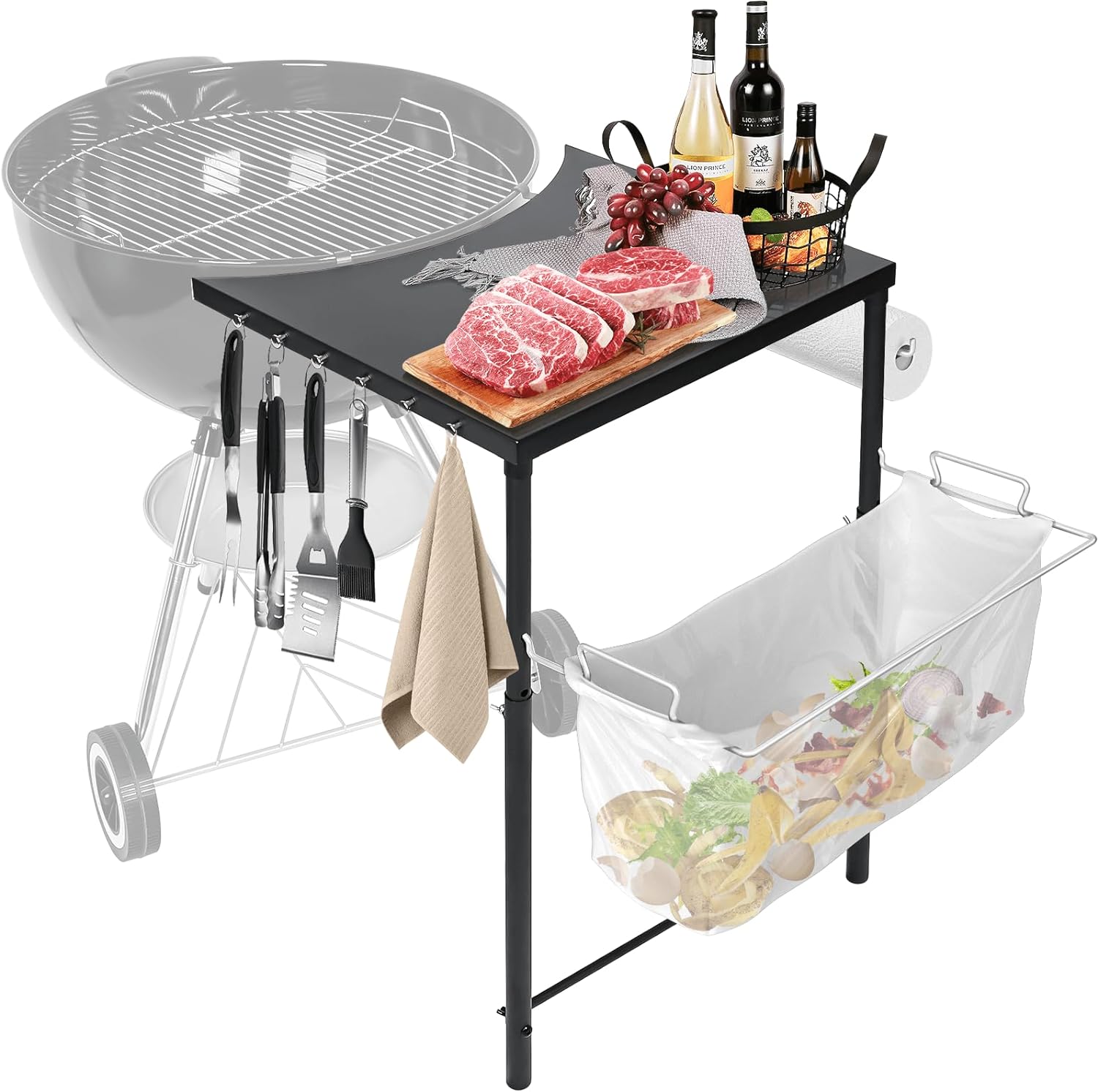 GFTIME Étagère Latérale Table 47 Cm Pour Weber Barbecue - Pliante Acier Robuste