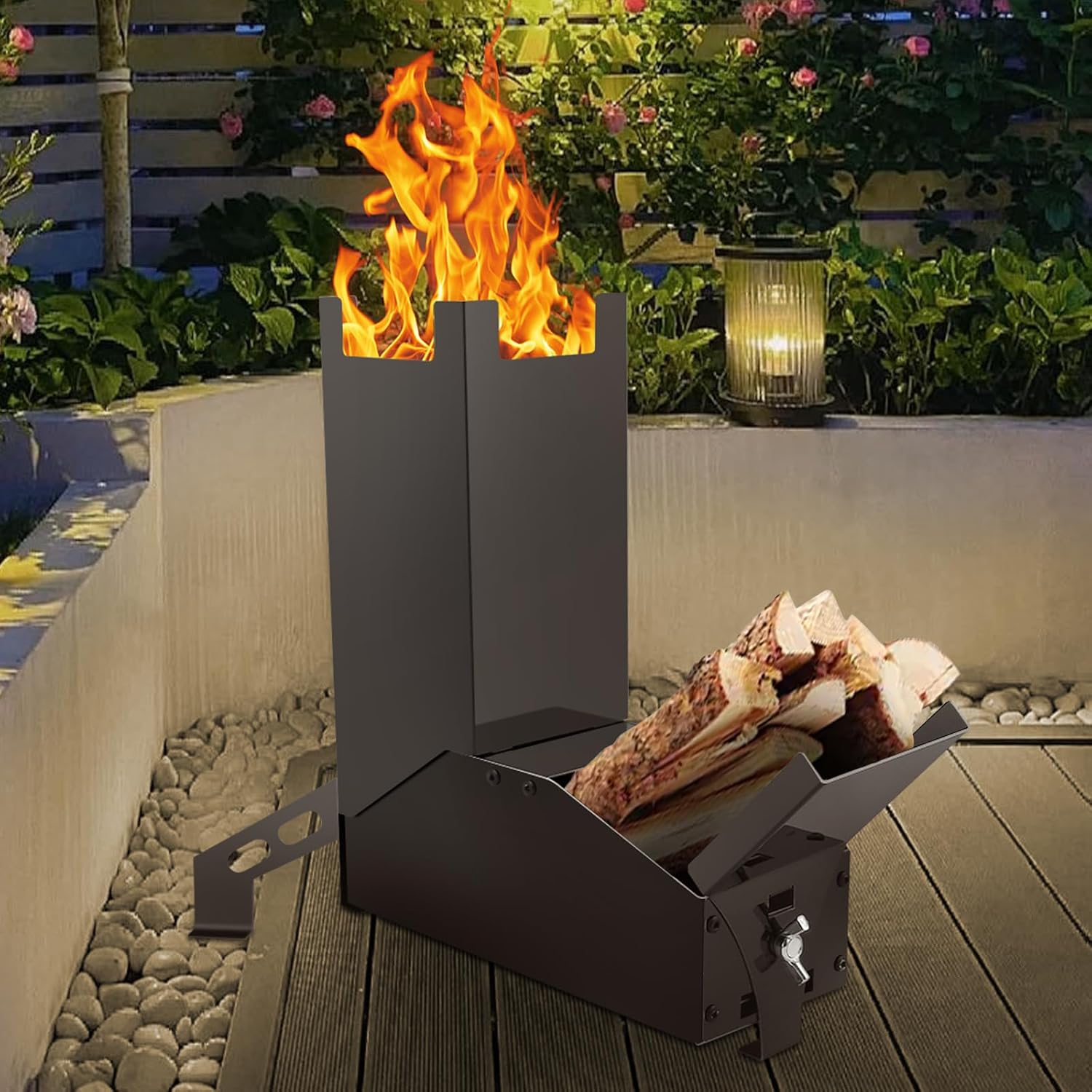 Mini Burn Table Portable Wood Mini Burning Stove Rocket Stove for Cooking, Fire Campin ...