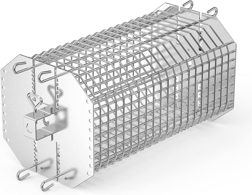 Universal Octagonal Tumble Rotisserie Basket, Flat Spit Rotisserie Grill Basket Fits for 1/2 Inch Hexagon, 3/8 Inch Hexagon, 3/8 Inch Square, 5/16 Inch Square Spit Rods