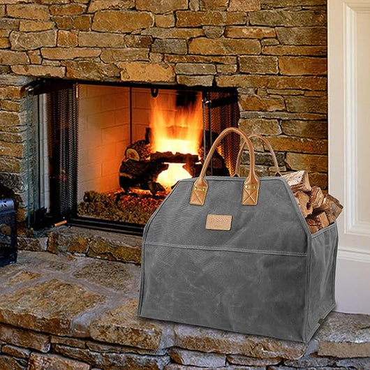 Canvas Log Carrier Bag,Waxed Durable Wood Tote,Fireplace Stove Accesso – INNO STAGE