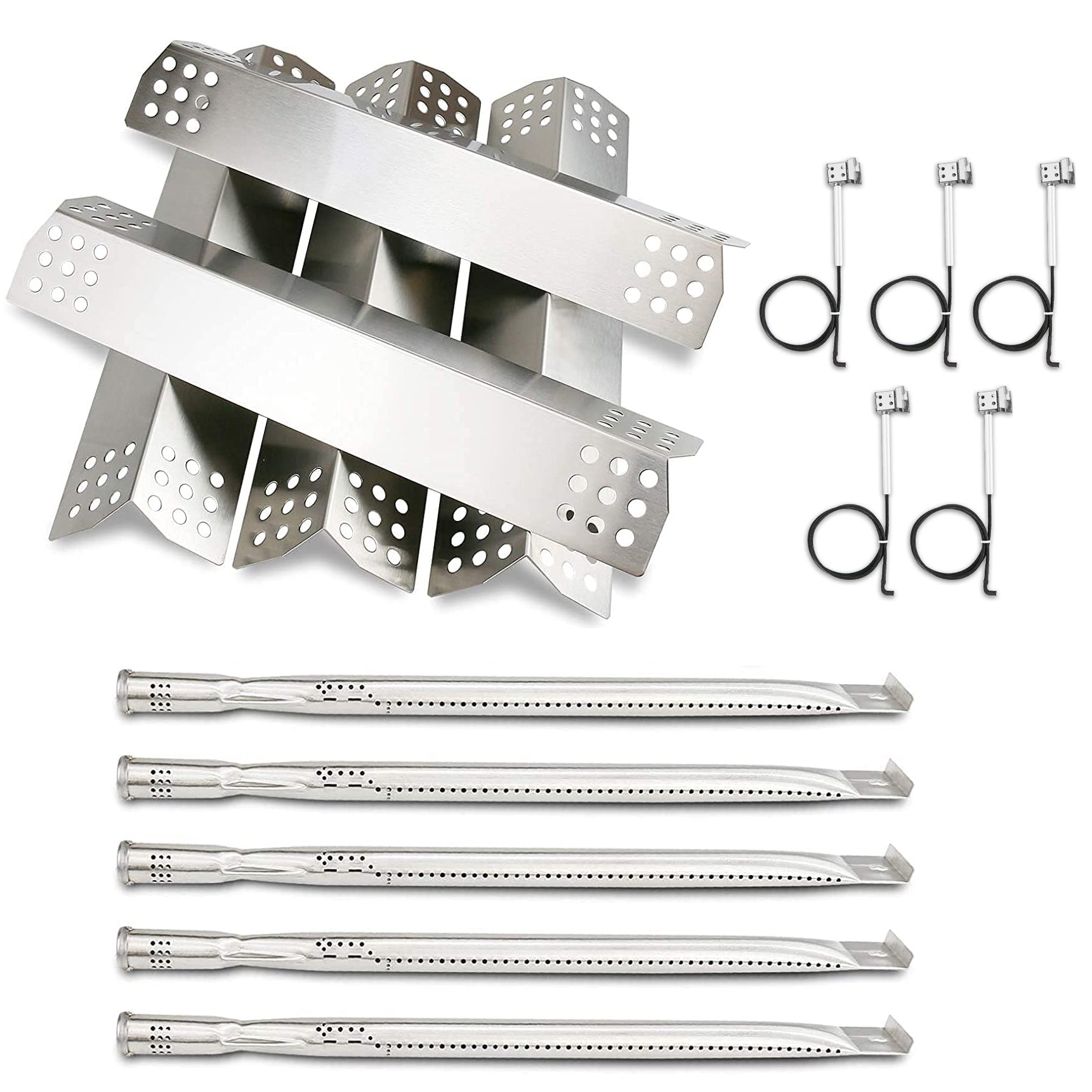 thumbnail interactive-video image 1 of Nexgrill Replacement Heat Plates - Stainless Steel Flame Tamers For 4-5 Burner Gas Grills 1 of 3