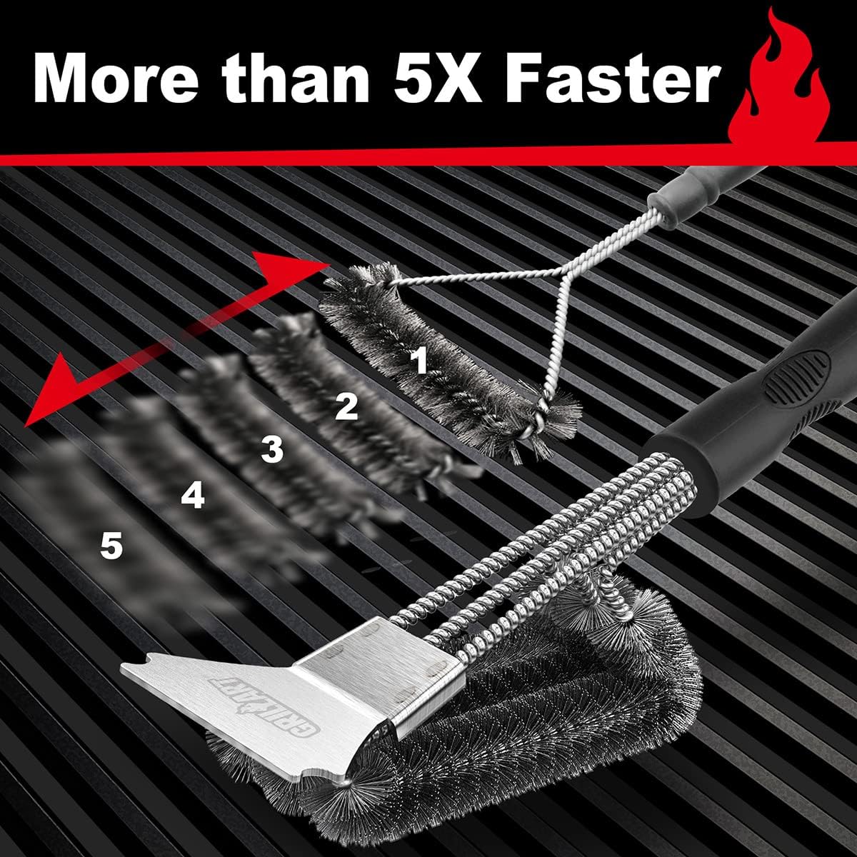 Grill Brush and Scraper Best BBQ Brush for Grill, Safe 18