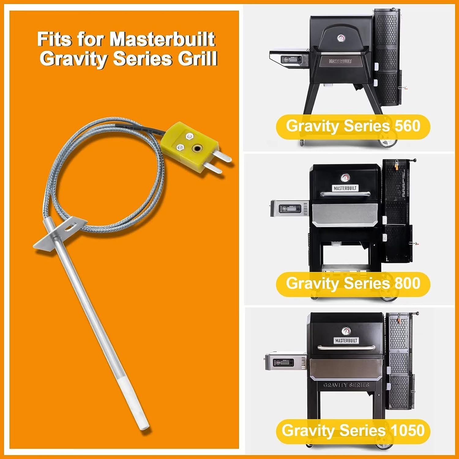 9904190024 Temperature Probe Kit for Masterbuilt Gravity Series 560, 800, 1050 XL Series Digital Charcoal Smoker Grills