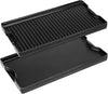 Nonstick Reversible Cast Iron Griddle 21"x 12", Ceramic Cooking Surface with High Sides & Grease Trap, for Gas Grill, Electric, Oven & Outdoor BBQ