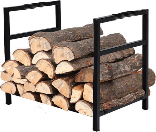 17 Inch Small Indoor/Outdoor Firewood Racks Bin Steel Log Carrier for Firewood Holder Wood Stove Accessories