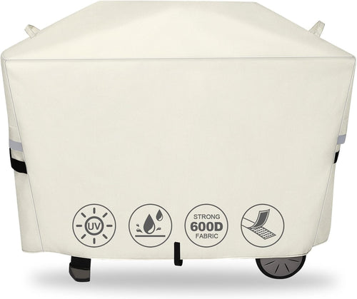 Grill Cover 7112 for Weber Q2000, Q2200, Q2400, Q2000N+, Q2800N+, Q300, Q320, Q3000, Q3200 Gas Grills, 600D Waterproof Fade Resistant Cover, Beige