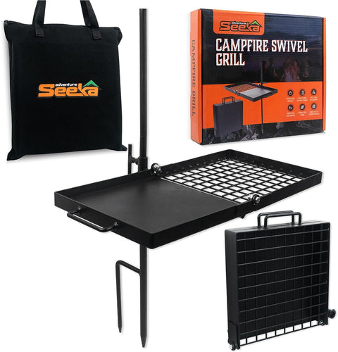 Campfire Swivel Grill Grate Fully Adjustable Fire Pit Grill Grate Over Fire Pit Grill Grate & Camp Fire Cooking Rack