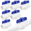 6 Pack 1-1/2" PVC Ball Valve Slip Water Pipe Shut Off Valves with Double Socket Full Flow Port for Outdoor Plumbing, Pool, Irrigation, Sewage Pump