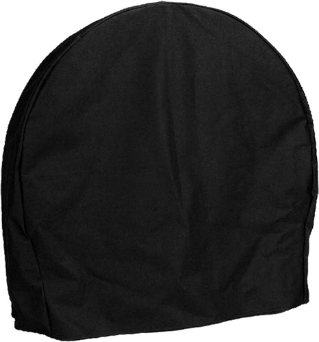 24-Inch Black Firewood Log Hoop Cover Heavy-Duty Outdoor Weather-Resistant Polyester with PVC Backing