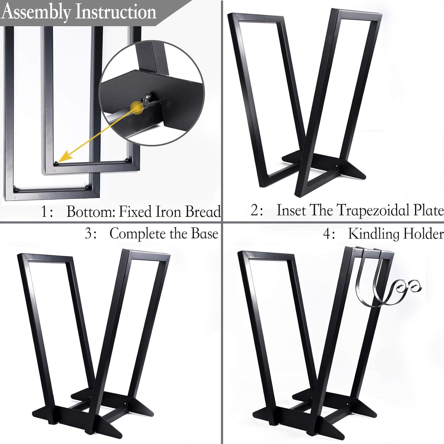 Bbq Log Rack 22 Inch Firewood Rack Heavy Duty Log Holder Rack Indoor Outdoor for Fi ...