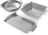 3 Pack Grill Basket, Grill Wok, Grill Pans, Grill Topper Set, BBQ Grills Smoker Accessories