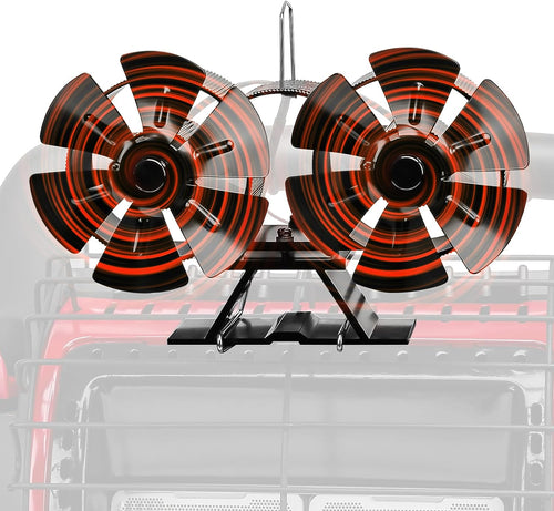 6 Blade Double-headed Stove Fan and Stand for Wood/Log Burner/Fireplaces