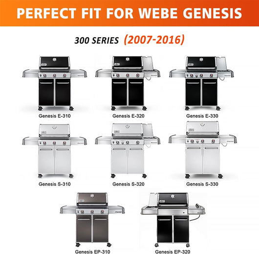 Piastra Plancha In Acciaio Inox Per Barbecue Weber Genesis 300 - Ricambio 64x49,3 Cm, Spessore 5 Mm, Compatibile Con E310, E320, E330, S310, S320, S330