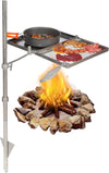 Folding Swivel Campfire Grill Portable Cooking Grate over Fire Pit, Lightweight Grate & Camp Fire Rack with Carrying Bag for Outdoor Camping BBQ