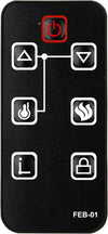Remote Control for FEBO Flame Electric Fireplace E3001, ZHS-30-B, 384-15A-20-13E, F18-I-008-018C, F15-I-005-009, 15IN-23-100, F15-I-005-031B, etc