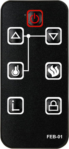 Remote Control for FEBO Flame Electric Fireplace E3001, ZHS-30-B, 384-15A-20-13E, F18-I-008-018C, F15-I-005-009, 15IN-23-100, F15-I-005-031B, etc