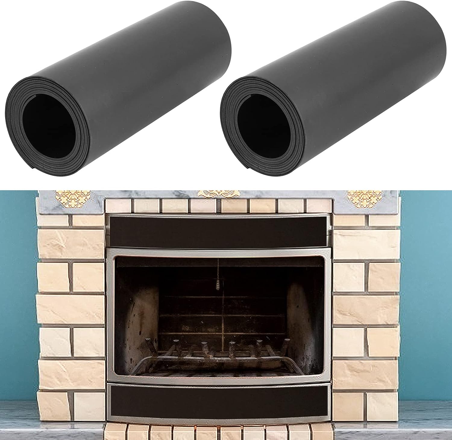 Beeplove Magnetic Fireplace Draft Stopper - 2pcs Fireplace Vent Covers, Screen Insulation Blocker for Winter Indoor Prevent Cold Air and Heat Loss (