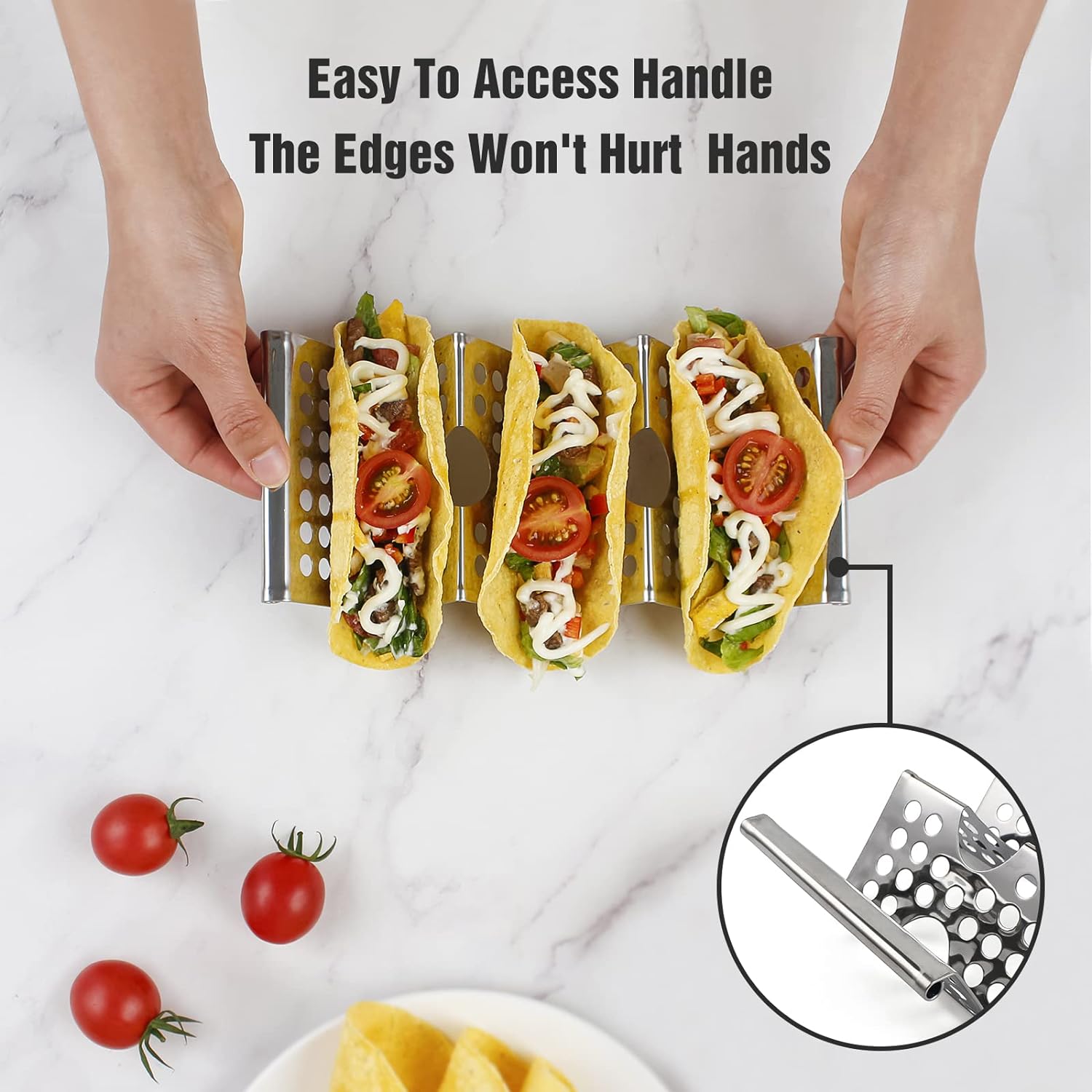 Support à Tacos Inox 2 Pièces – Porte-Tacos Antirouille Pour 8-10 Tacos, Parfait Fêtes & Repas Mexicains