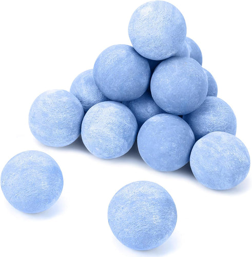 3 Inch Blue Round Ceramic Fire Balls for Fire Pit, Tempered Fire Stones for Natural or Propane Fireplace, Set of 15 Reusable Fireballs