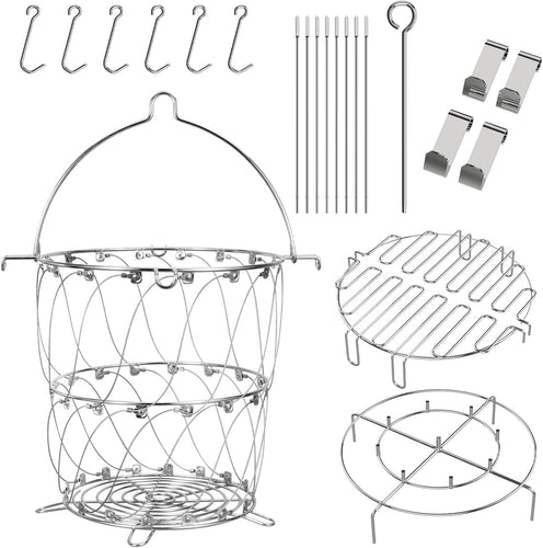 Turkey Fryer Parts Kit for Char-Broil The Big Easy Oil-Less 17102065, 14101480 Better Baskets, 23Pcs Turkey Fryer Accessories Kit