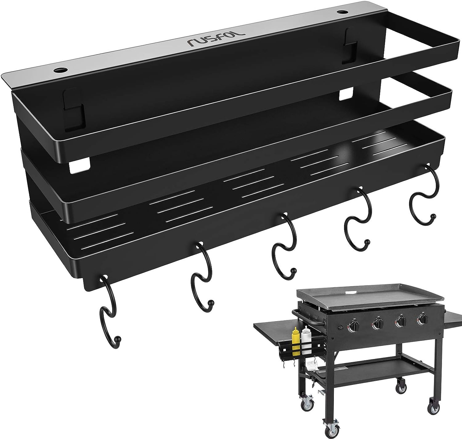 Upgraded Griddle Caddy Space Saving BBQ Accessories Storage Box