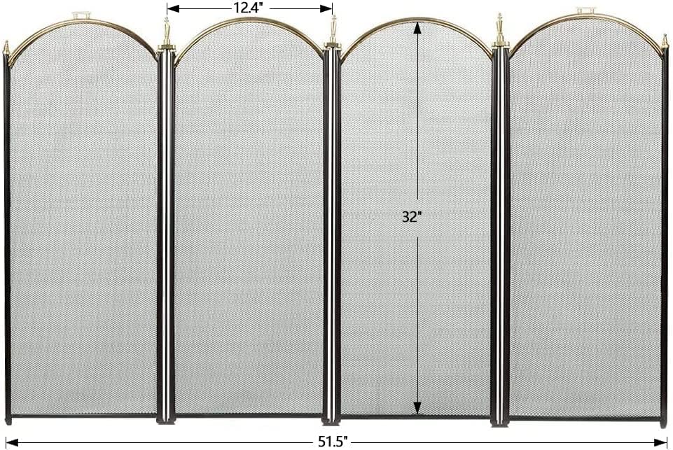 Fireplace Screen 4 Panel 51.5 x 32 Inches